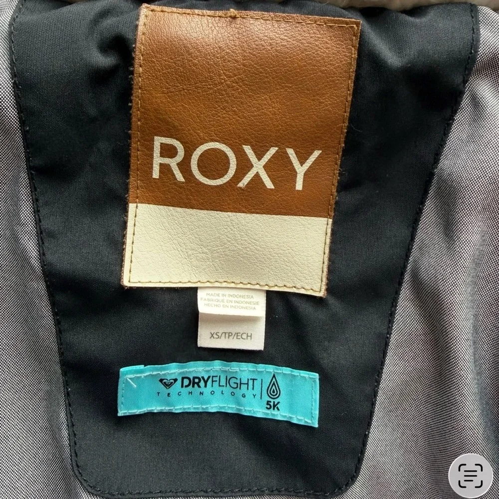 Roxy Black and Brown Puffer Jacket with Dryflight 5K Size XS Winter Cozy - Picture 4 of 16